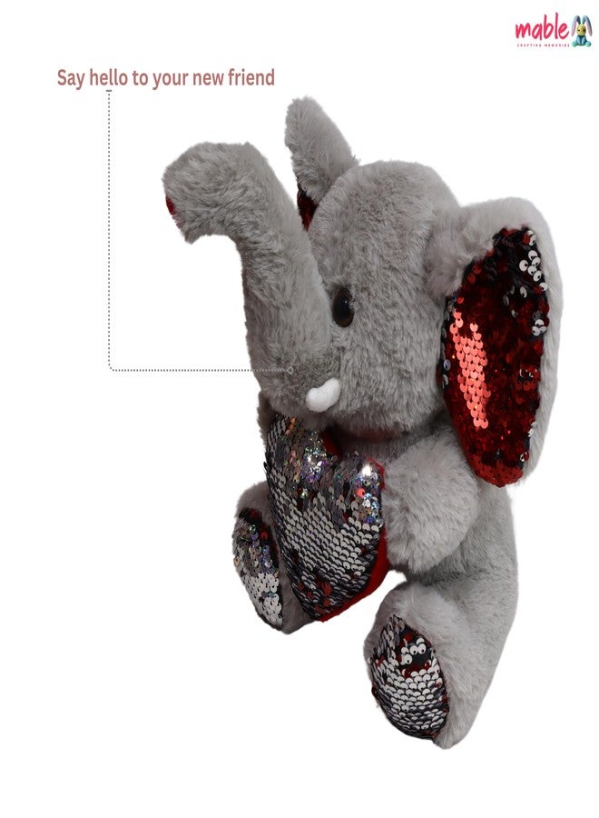 MABLE لعبة فيل ناعمة من مابل، 30 سم، لعبة محشوة ناعمة للبنات والأولاد، لعبة فيل ناعمة لطيفة، هدية للحبيب أو الزوج أو الزوجة - Image 3